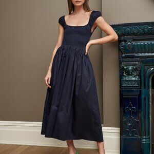 La Ligne Navy Midi Dress